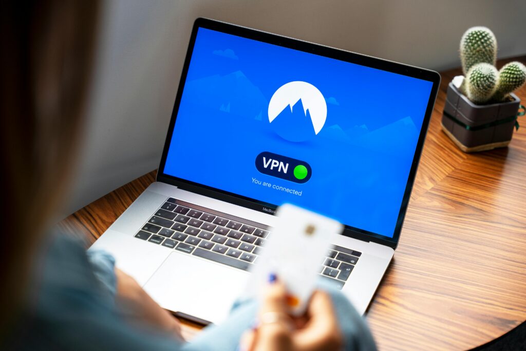 A view of a computer screen showing virtual private network (VPN) is turned on