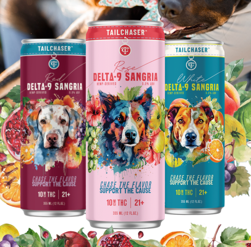Tailchaser is a woman-owned business featuring sangria and wine-based hemp seltzer